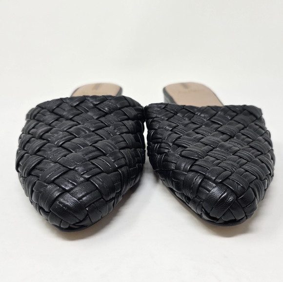 NWOT Sam Edelman Page Mule Woven Leather Almond Toe 6.5 Black - Picture 6 of 10